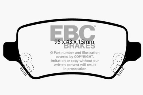 EBC 08-09 Saturn Astra 1.8 Yellowstuff Rear Brake Pads - DP41447R