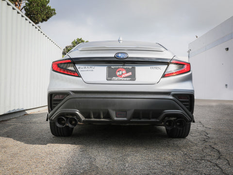 aFe POWER Takeda 3in to 2-1/2in 304 SS Cat-Back Exhaust w/ Black Tips 22-23 Subaru WRX H4-2.4L (t) - 49-36809-B