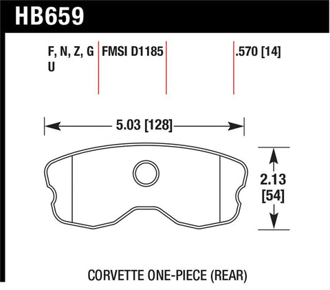 Hawk 06-10 Chevy Corvette (Improved Pad Design) Rear HPS Street Brake Pads - HB659F.570