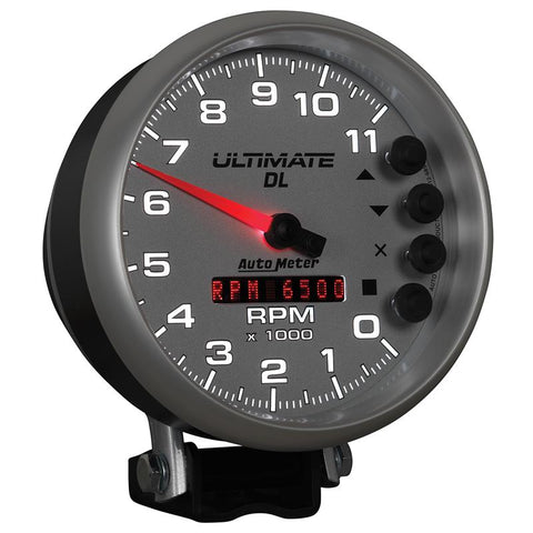 Autometer 5 inch Ultimate DL Playback Tachometer 11000 RPM - Silver - 6895