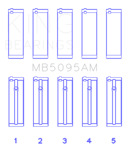 King Toyota 1E/2E (1.3L) (Size STD) Performance Main Bearing Set - MB5095AM