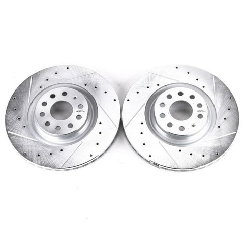 Power Stop 15-18 Audi S3 Front Evolution Drilled & Slotted Rotors - Pair - EBR1497XPR