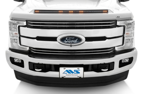 AVS 17-22 Ford F-250 / F-350 / F-450 Aeroskin Hood Shield Color Match w/ lights - Oxford White - 753135-Z1