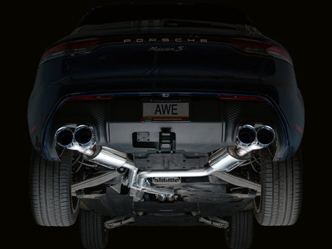 AWE Tuning 19-21 Porsche Macan 3.0T/2.9TT Touring Edition Cat-Back Exhaust w/ Chrome Silver Tips - 3015-42951