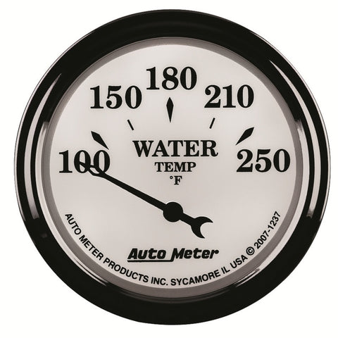 AutoMeter Gauge Water Temp 2-1/16in. 250 Deg. F Elec Old Tyme White II - 1237