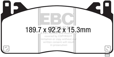 EBC 15-17 Ford Mustang Shelby GT350/GT350R Yellowstuff Front Brake Pads - DP43055R