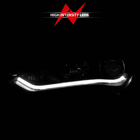 ANZO 2013-2015 Hyundai Genesis Projector Headlights w/ Plank Style Design Black (HID Compatible) - 121511