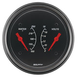 AutoMeter Gauge Dual Wtmp & Volt 3-3/8in. 250 Deg. F & 18V Elec Designer Black - 1430
