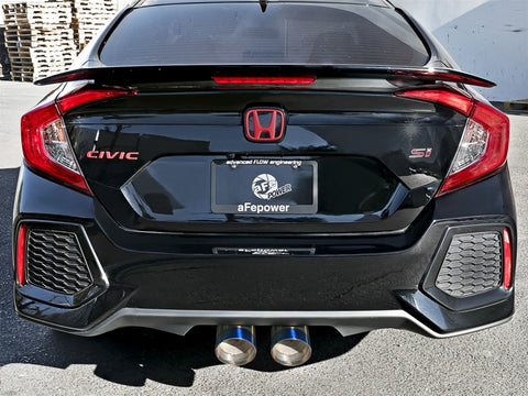 aFe Takeda 3in 304 SS Cat-Back Exhaust System w/ Blue Tips 2017+ Honda Civic Si 4Dr I4 1.5L (t) - 49-36621-L