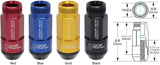 Project Kics Leggdura Racing Shell Type Lug Nut 53mm Open-End Look 16 Pcs + 4 Locks 12X1.25 Blue - WRL5313U