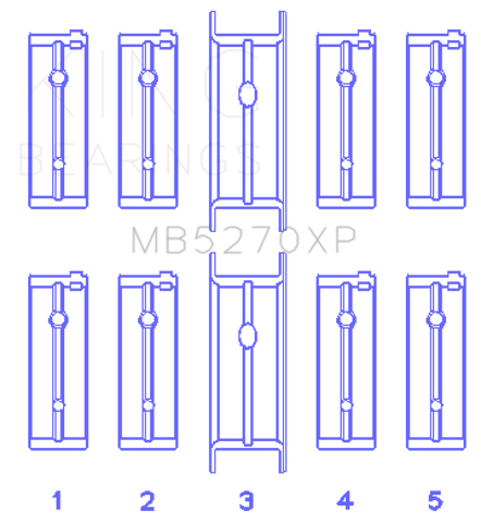King 03-05 Dodge Neon SRT4 2.4L (Size .025 Oversized) Performance Main Bearing Set - MB5270XP.026