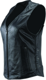River Road Plains Leather Vest Black Womens - Small - 094412