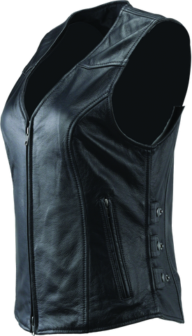 River Road Plains Leather Vest Black Womens - Small - 094412