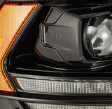 AlphaRex 09-18 Dodge Ram 2500HD LUXX LED Proj Headlights Plank Style Black w/Seq Signal/Smoked DRL - 880520
