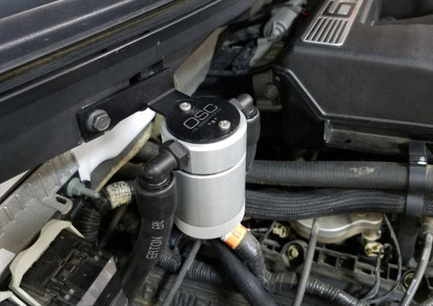J&L 11-14 Ford F-150/Ford F-150 Raptor 6.2L Passenger Side Oil Separator 3.0 - Clear Anodized - 3036P-C