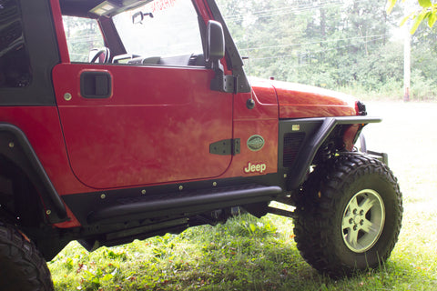 Fishbone Offroad 97-06 Jeep Wrangler TJ Steel Rock Slider - Black Textured Powdercoat - FB23028