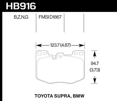 Hawk 2020 Toyota Supra / 19-20 BMW Z4 PC Street Front Brake Pads - HB916Z.740