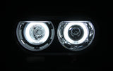 ANZO 2008-2014 Dodge Challenger Projector Headlights w/ Halo Black (CCFL) (HID Compatible) - 121306