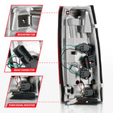 ANZO 1999-2000 Cadillac Escalade LED Taillights Chrome Housing Red/Clear Lens Pair - 311346