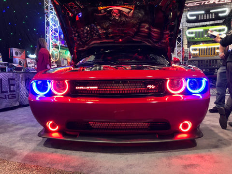 Oracle Dodge Challenger 08-14 LED Waterproof Fog Halo Kit - ColorSHIFT - 1253-333