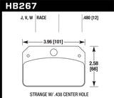 Hawk DR-97 Brake Pads for Strange w/ 0.438in Center Hole - HB267J.480