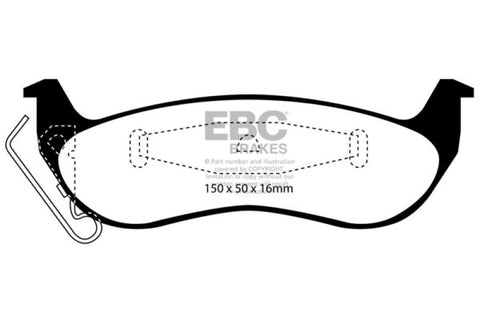 EBC 03+ Ford Crown Victoria (Police) 4.6 Greenstuff Rear Brake Pads - DP21677P