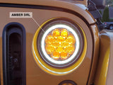 Raxiom 97-18 Jeep Wrangler TJ/JK Axial Spider LED Headlight w/ Amber DRL- Chrome Hsng (Clear Lens) - J108047