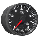Autometer Spek-Pro Black 2 1/16 inch 8K RPM Tach w/ Shift Light and Peak Memory - P334328