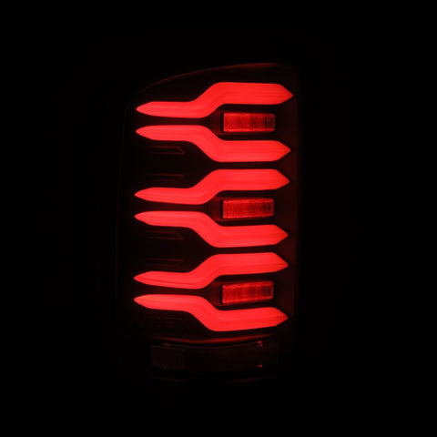 AlphaRex 14-18 GMC Sierra 1500/2500HD/3500HD LUXX-Series LED Tail Lights Blk w/Actv Light & Seq. Sig - 630040
