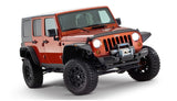 Bushwacker 07-18 Jeep Wrangler Unlimited Flat Style Flares 4pc 4-Door Sport Utility Only - Black - 10918-07