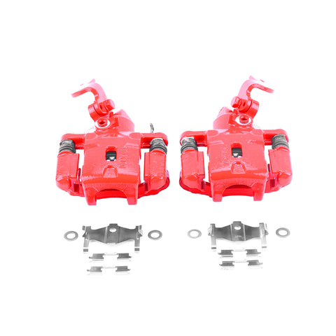Power Stop 01-05 Hyundai Elantra Rear Red Calipers w/Brackets - Pair - S2854