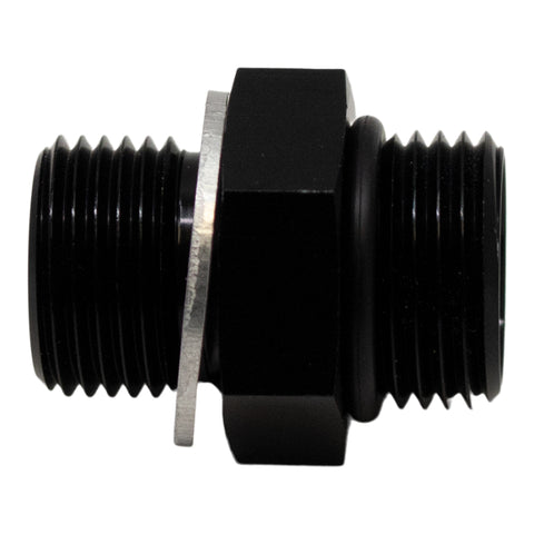 DeatschWerks 6AN ORB Male to M14 X 1.5 Metric Male (Incl O-Ring and Washer) - Anodized Matte Black - 6-02-0603-B