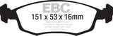 EBC 11+ Fiat 500 1.4 (ATE Calipers) Ultimax2 Front Brake Pads - UD1568
