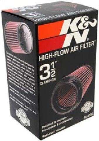 K&N Filter Universal Rubber Filter 3 1/2 inch Flange 4 5/8 inch Base 3 1/2 inch Top 7 inch Height - RU-3130
