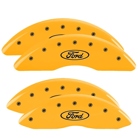 MGP 4 Caliper Covers Engraved Front & Rear ST Yellow finish black ch - 10236SSTOYL