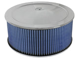 aFe MagnumFLOW Air Filters Round Racing P5R A/F Chrome Assy 14x6: Blk/Blue E/M - 18-21404