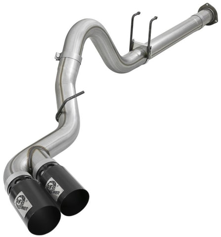 aFe Power 11-14 Ford F250/F350 6.7L Diesel Rebel XD 4in 409 SS DPF-Back Exhaust System - Black Tips - 49-43120-B