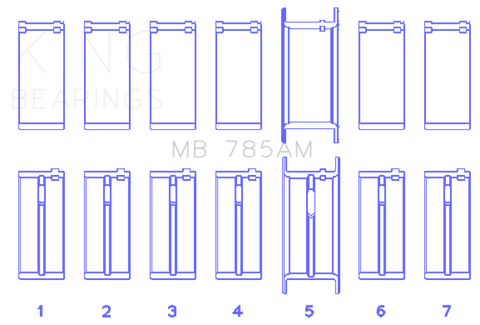 King Engine Bearings Ford 200 3.3L 12V (Size +0.20) Main Bearing Set - MB785AM020
