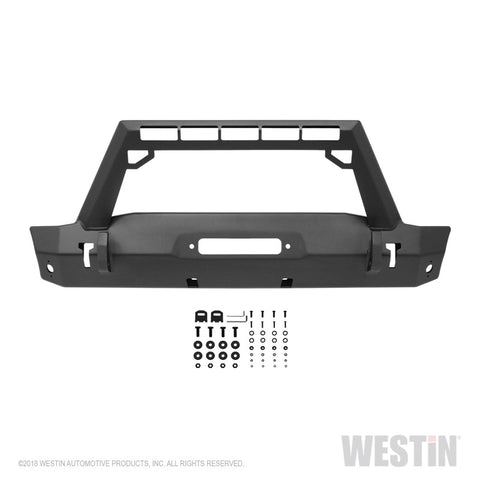Westin 07-18 Jeep Wrangler JK WJ2 Stubby Front Bumper w/LED Lt Bar Mnt - Tex. Blk - 59-80025
