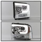 Spyder 05-07 Ford F250/350/450 SD Ver 2 Proj Headlights - Light Bar DRL - Black PRO-YD-FS05V2-LB-C - 5084682