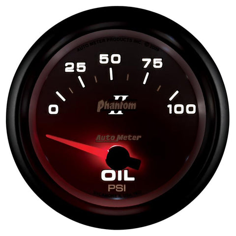 Autometer Phantom II 2 5/8in 0-100 PSI Short Sweep Electronic Oil Pressure Gauge - 7827