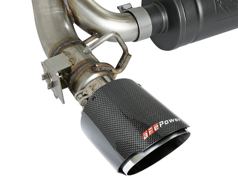 aFe Takeda 3in 304 SS Axle-Back Exhaust System w/ Carbon Fiber Tips 16-18 Ford Focus RS I4-2.3L (t) - 49-33104-C