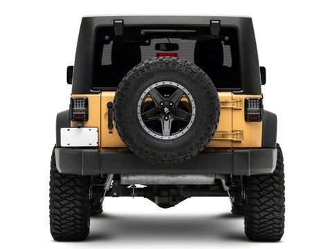 Raxiom 07-18 Jeep Wrangler JK Axial Series Lux LED Tail Lights- Blk Housing (Clear Lens) - J141596