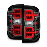 ANZO 15-19 Chevy Silverado 2500HD/3500HD (Halgn Only) LED Tail Lights w/Black Light Bar & Clear Lens - 311425