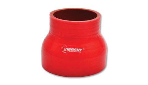 Vibrant 4 Ply Reinforced Silicone Transition Connector - 1.75in I.D. x 2.5in I.D. x 3in long (RED) - 2838R