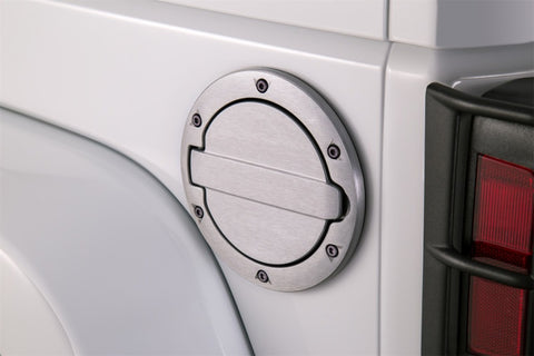 AMP Research 2007-2017 Jeep Wrangler JK 2/4 Door Fuel Door - Brushed - 73000-00A