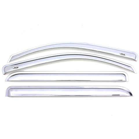 AVS 07-18 Toyota Tundra Crewmax Ventvisor Outside Mount Front & Rear Window Deflectors 4pc - Chrome - 684309