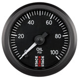 Autometer Stack 52mm 0-100 PSI 1/8in NPTF Male Pro Stepper Motor Oil Pressure Gauge - Black - ST3302