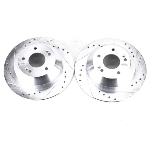 Power Stop 2019 Hyundai Santa Fe XL Rear Evolution Drilled & Slotted Rotors - Pair - JBR1705XPR