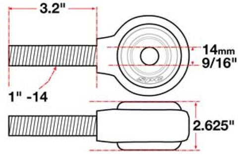SPC Performance xAxis Rod End Ball Joint - 15740
